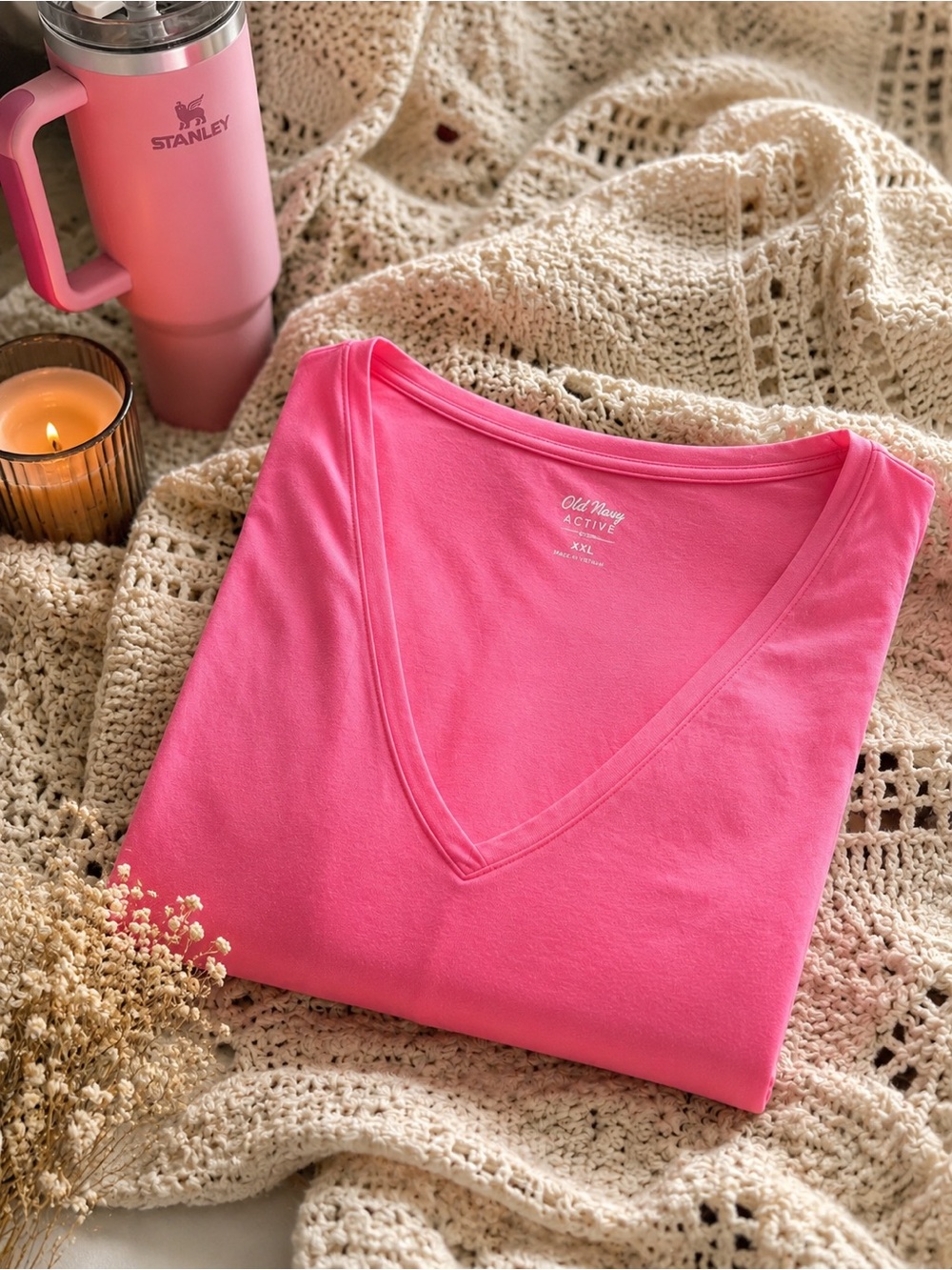 Lilly Pulitzer Pink V-Neck Long Sleeve Tee